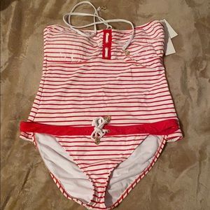 Bikini White and red stripped